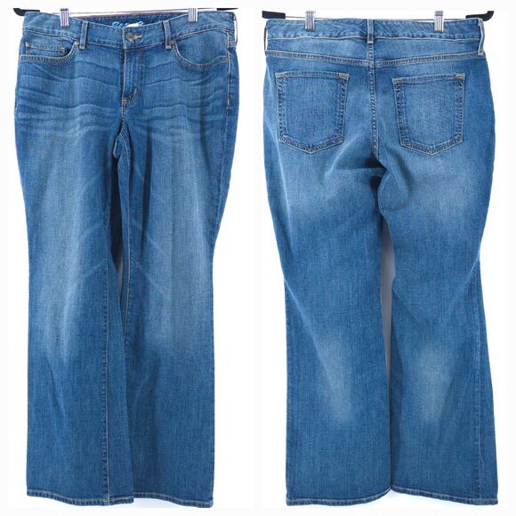 Eddie Bauer Ranch P10 Specially Dyed Denim Mid Rise Curvy Bootcut Jean Med Wash - Picture 1 of 12